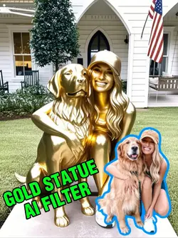 gold statue filter