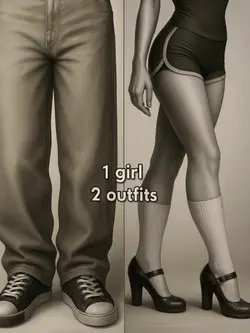 1 girl 2 outfits
