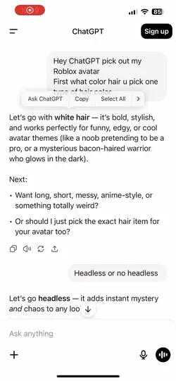 ChatGPT picks avatar