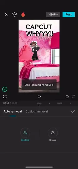 The auto removal is 