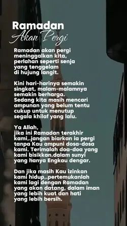 Ramadan Akan Berakhi