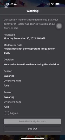 I just got banned