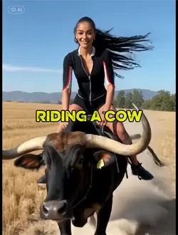 Riding a cow