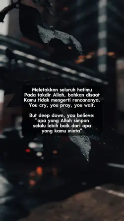 meletakkan hatimu
