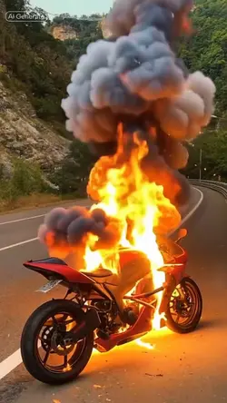 Burning Motorcycle