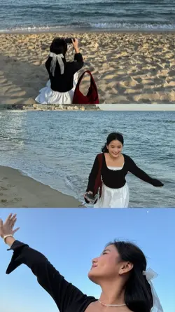 3 foto in beach
