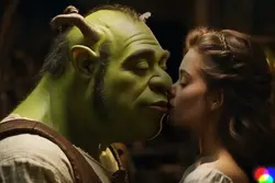 kissing Shrek 
