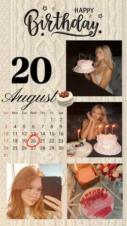 BIRTHDAY 20 AUGUST