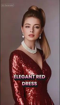 AI Elegant red dress