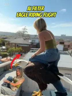 Eagle riding flight 