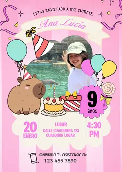Invitación capibara 