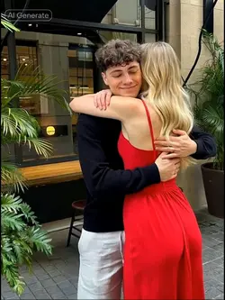 fake girlfriend hug 