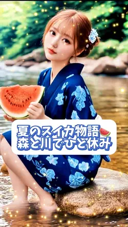 夏のスイカ物語🍉森と川でひと休み