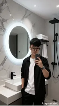 AI chụp trước gương.