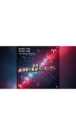 8月血液型+星座ランキング占い