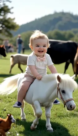 Baby Rides horse