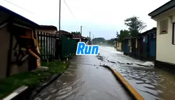 Flooding water