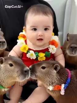ai カピバラが温泉に連れてってくれた