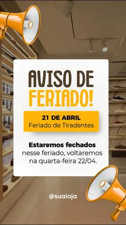 Aviso de feriado