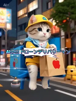 AIネコドローンデリバリーマン