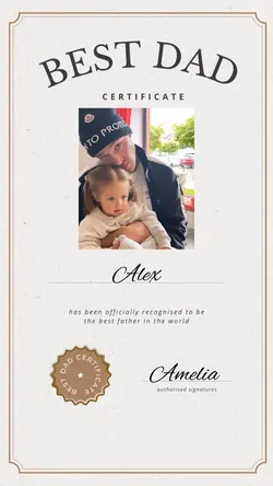 Best Dad Cert 