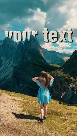 mountain behind text