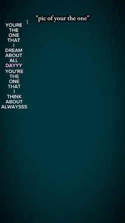 your the one......