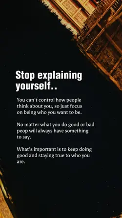 Stop explaining