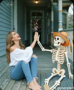 skeleton high five