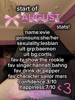 start of August!!<33