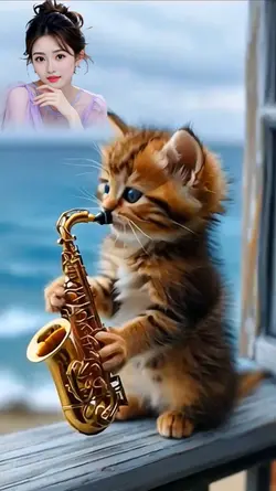 Mèo thổi saxophone 