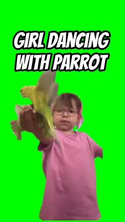 Girl dancing parrot 