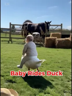 Baby Rides Duck