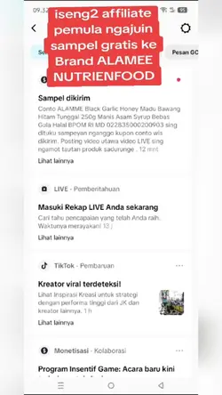 Sampel Gratis tiktok
