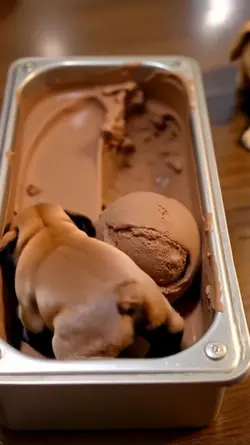 ice cream to puppy 