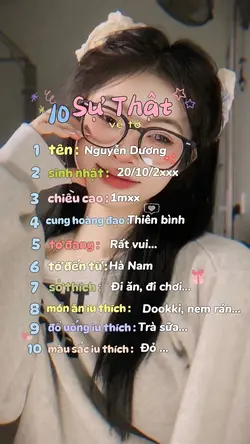 10 sự thật về tớ 