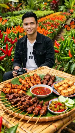lagi makan sate