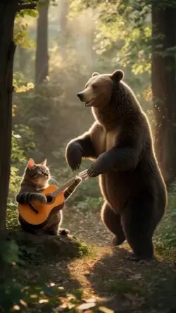 Cat and bear