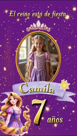 Rapunzel invitación 