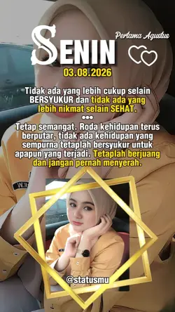 Senin 3 Agustus 2026