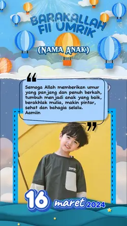 16 maret ultah anak