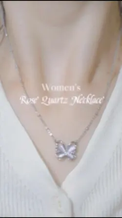 Women's Rose Quartz Necklace Display