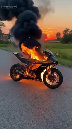 motorcycle burning 