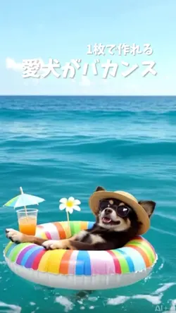 愛犬バカンス【写真動く】