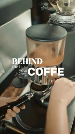 Behind the barista