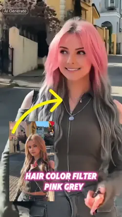 pink grey hair color