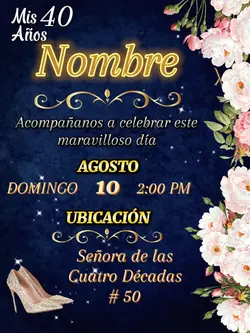 Invitación cumple 40