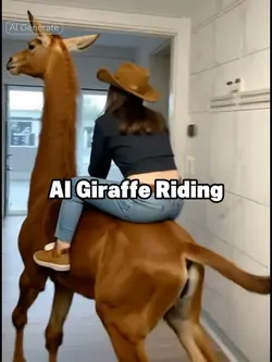 AI giraffe riding