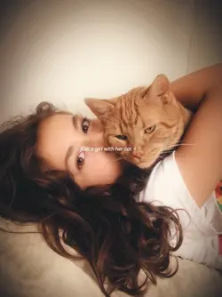 with my cat