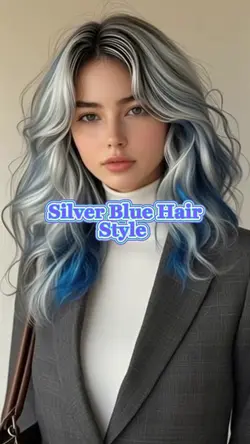 Siver blue hairstyle